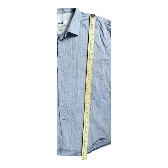 Joseph Abboud Sport Shirt XXL Button Up Short Sleeve Blue Geometric Print Casual - Picture 8 of 9